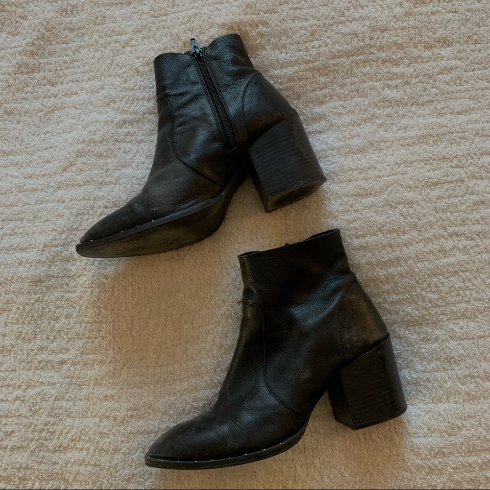 Black Booties Square Toe